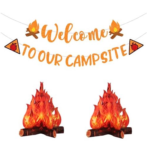 Camping Birthday Party Decorations Diy, Camping Party Table Decor, Camp Sorority Theme, Camping Party Ideas For Adults, Camping Bachelorette Party Ideas, Indoor Camping Birthday Party, Camping Theme Decorations, Mushroom Classroom, Camp Out Ideas