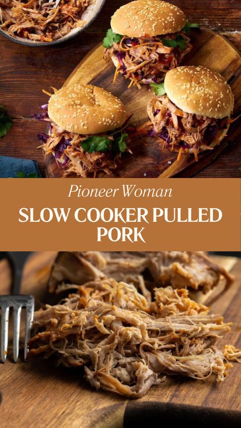 Pioneer Woman Slow Cooker Pulled Pork Pork In Crock Pot Slow Cooker, Slow Cooker Meals Pork, Moist Crockpot Pork Loin, Pioneer Woman Pork Shoulder Recipes, Pulled Pork Crock Pot Recipes Pioneer Woman, Crockpot Pull Pork Recipes, Southern Bbq Pulled Pork Slow Cooker, Dry Pulled Pork Crock Pot, Pioneer Women Pulled Pork