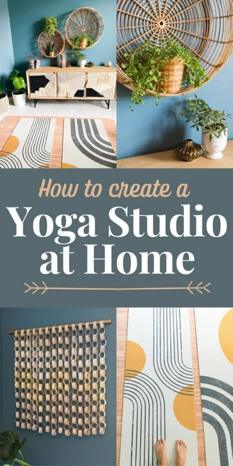 HomeSetting up a home yoga room tips Buddha Inspired Bedroom, Small Space Yoga Area, Hot Yoga Room At Home, Basement Meditation Room, Basement Yoga Room, Yoga Room Design At Home, Yoga Area At Home, Home Yoga Room Ideas, Yoga Room Inspiration