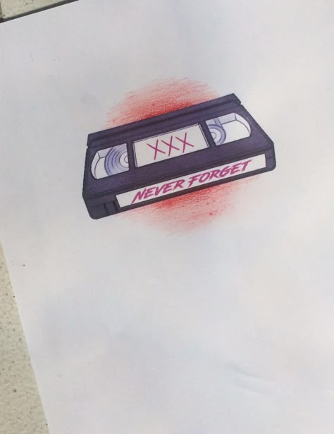 VHS Tape by Roger Marx Vhs Tapes Drawing, Video Tape Tattoo, Vhs Tattoo Ideas, Vhs Tape Art, Vhs Tape Tattoo, Vhs Drawing, Ent Tattoo, Vhs Tattoo, Cringe Tattoos