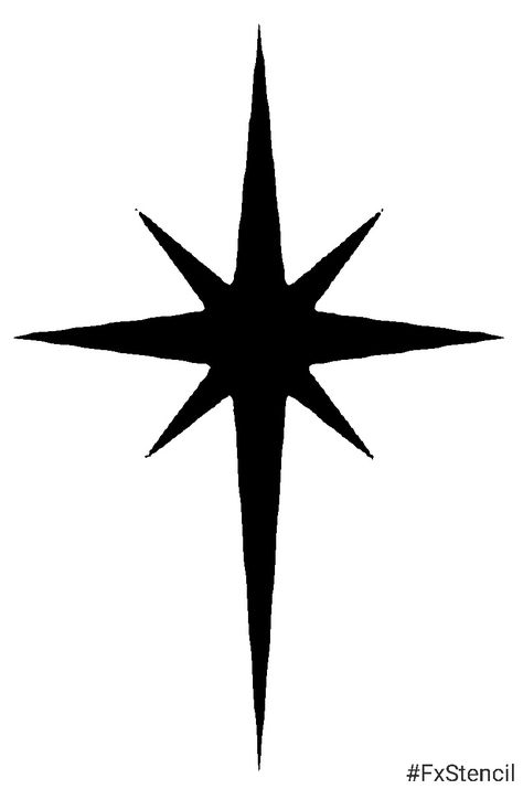 north star North Star Symbol, Solid Black Star Tattoo, Y2k Symbols Star, North Star Illustration, 4 Pointed Star, Cool Star Design, Polaris Star Tattoo, 8 Pointed Star Tattoo Nesta, 6 Point Star Tattoo