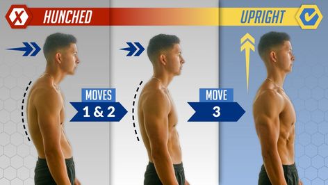 Rounded Back Exercises, Trap Exercises, Spin Routines, Fix Bad Posture, Fix Rounded Shoulders, Drinks For Men, Better Posture Exercises, Traps Workout, Shoulder Posture