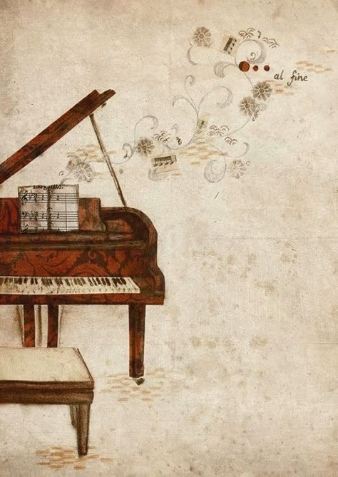 Piano Watercolor, Piano Pictures, Piano Art, Sheet Music Art, Paper Background Design, Music Illustration, Notes Art, Music Backgrounds, Music Artwork