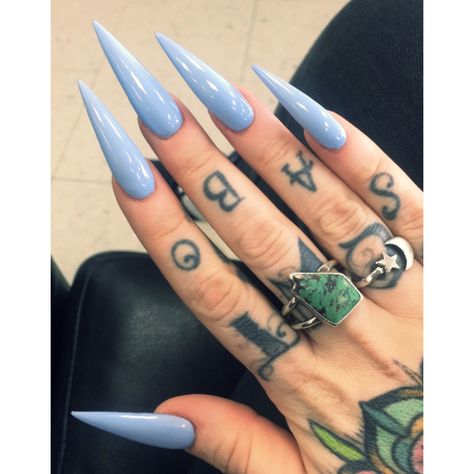 baby blue long stiletto nails Baby Blue Acrylic Nails, Nail Art Mariage, Blue Stiletto Nails, Acrylic Nails Stiletto, Wedding Nail Art Design, Glitter Nails Acrylic, Long Stiletto Nails, Nagellack Trends, Pointy Nails