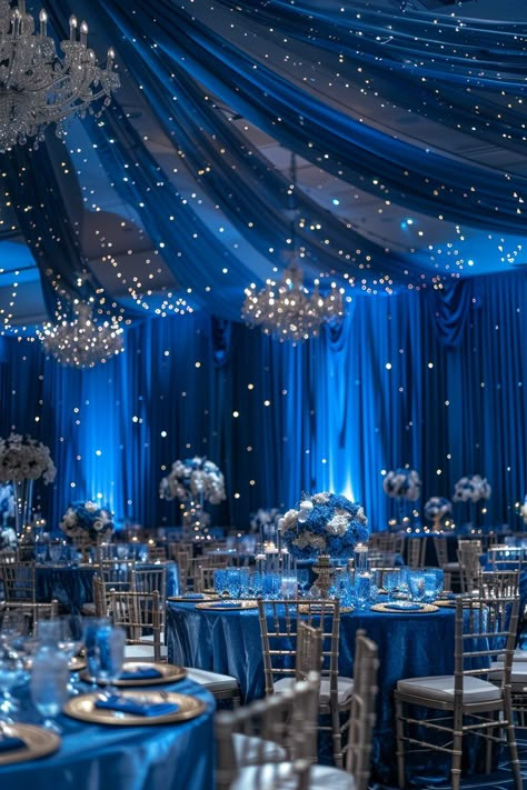 29 Boho Wedding Ideas for a Dreamy Celebration 20 Star Wedding Reception, Starry Night Quince Theme, Starry Night Wedding Decor, Night Sky Wedding Decor, Stary Night Quince, Starry Night Debut Theme, Quinceanera Themes Starry Nights, Sweet 16 Decorations Blue, Sky Wedding Theme