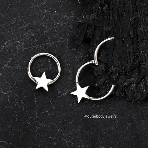 Spiked Septum Ring, Star Septum Ring, Cool Septum Rings, Star Septum Piercing, Septum Ring Aesthetic, Septum Jewelry Aesthetic, Septum Piercing Jewelry Unique, Septum Piercing Cute, Cool Septum Jewelry