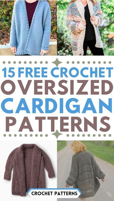 Free Crochet Oversized Cardigan Patterns Simple Crochet Cardigan Pattern Free, Oversized Cardigan Crochet Pattern, Easy Crochet Cardigan Pattern Free, Crochet Oversized Cardigan, Crochet Cardigan Pattern Free Women, Oversized Cardigan Pattern, Crochet A Cardigan, Hoodie Crochet, Bulky Yarn Crochet