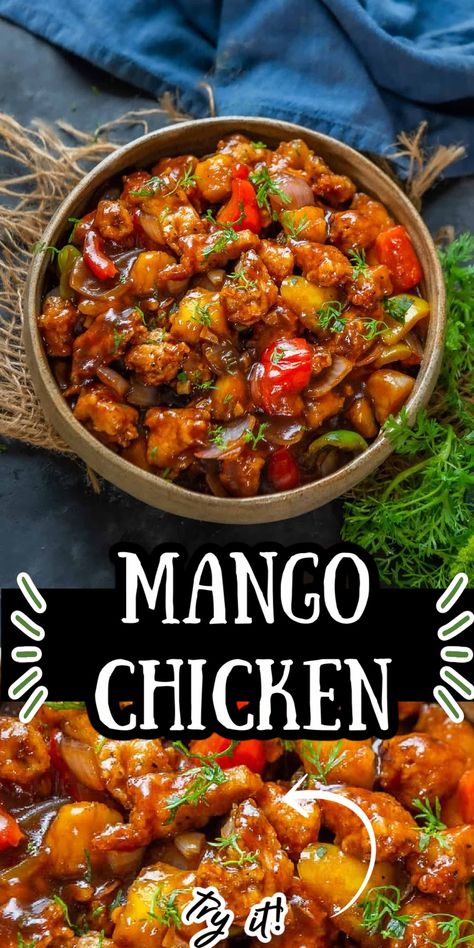 Homemade Chinese Food, Mango Chicken, Mapo Tofu, Chinese Cooking Recipes, Chinese Cooking, Chicken Dishes Recipes, Asian Cooking, Poultry Recipes, Asian Dishes