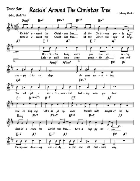 Download and print in PDF or MIDI free sheet music for Rocking Around The Christmas Tree by Johnny Marks arranged by JacobWilhelm for Piano (Solo) Alto Saxophone Sheet Music Christmas, Gutair Songs, Tenor Sax Sheet Music, Free Guitar Sheet Music, Nanowrimo Prep, Violin Music Songs, Sax Sheet Music, Alto Sax Sheet Music, Tenor Saxophone Sheet Music