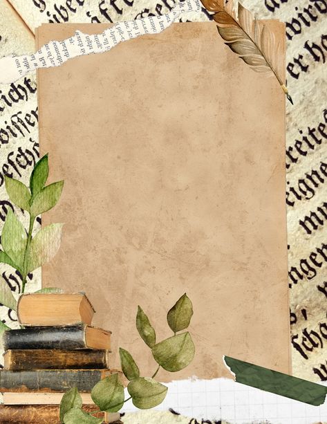 Front Page Printable Design, Old Book Pages Background, My Scrapbook Cover, Paper Outline Design, Printable Borders For Paper, Vintage Cover Page, Poems Design, Cover Page Design Ideas, Cover Page Printable