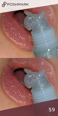 Silver Lip Gloss, Clear Glitter Lip Gloss, Prom Lips, Lip Glitter, Glitter Lipgloss, Idea Business, Shiny Lip Gloss, Makeup Things, Concert Makeup