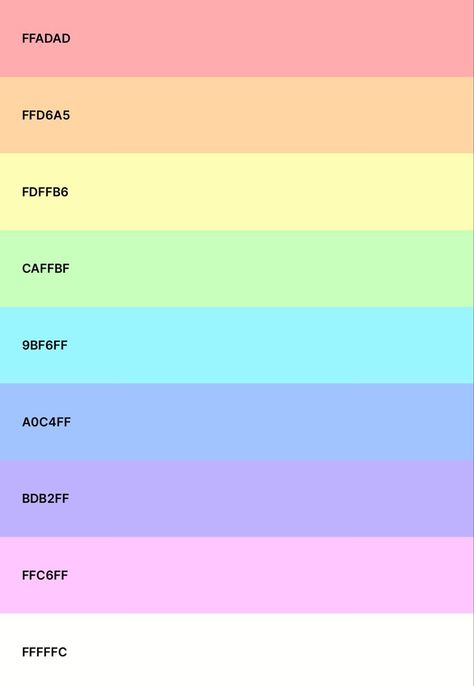 Pastel Rainbow Color Pallete, Rainbow Pallete Colour, Pastel Rainbow Pallet, Pastel Rainbow Colour Palette, Rainbow Colors Palette, Rainbow Pastel Color Palette, Pastel Colors Pallete, Neon Pastel Color Palette, Colour Palette Rainbow