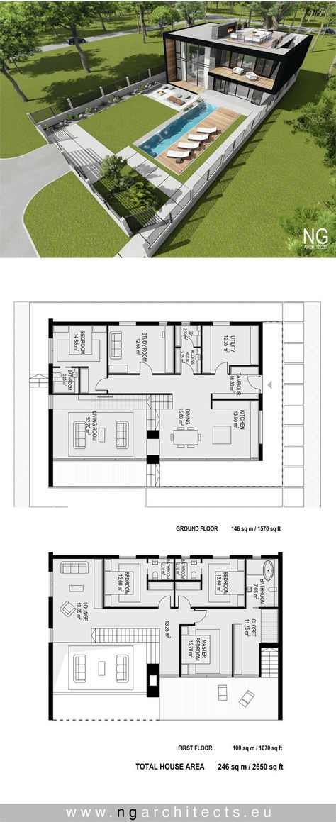 Modular Villa Design, Villa Floor Plan Modern, Villa 2 Floor Plan, Villa Plan Architecture Modern 2 Floor, Villa Plan 2 Floor, Modern Villa Floor Plan, Villa Plan Design, Modern Villa Plan, Villa Floor Plan