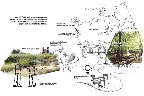 Innovation Campus DSM by Bryum — Landscape Architecture Platform | Landezine Landscape Architecture Portfolio, Landscape Architecture Diagram, Landscape Architecture Graphics, Landscape Architecture Plan, Landscape Design Drawings, Urban Design Graphics, Landscape Architecture Drawing, Architecture Portfolio Design, Architecture Concept Diagram