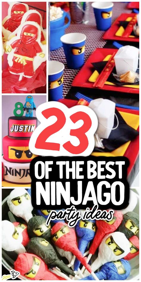 23 Of The Best Ninjago Party Ideas Ninjago Lego Party, Ninjago Party Activities, Lego Ninja Party Ideas, Ninjago Party Ideas Decoration, Ninjago Food Ideas, Ninja Bday Party Ideas, Lego Ninjago Birthday Party Ideas, Ninjago Party Games, Ninjago Birthday Party Games