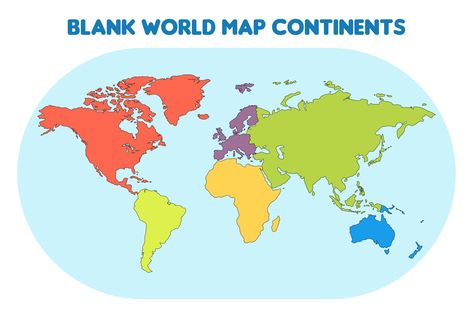 World Map For Kids Printable, Blank World Map Printable Free, Map Of The World Printable, World Map With Continents, Free Printable World Map, Blank World Map, World Map Outline, World Map Continents, World Map With Countries