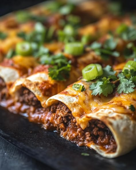 Discover a mouthwatering recipe for beef enchiladas that will blow your mind! Perfect for any meal, this dish is easy to make and full of flavor. Traditional Enchilada Recipe, Homemade Enchiladas Beef, Skillet Enchiladas Beef, New Mexico Enchiladas, Beef Enchiladas With Red Sauce Authentic, Fresh Mexican Recipes, What To Serve With Enchiladas, Enchiladas Authentic Mexican, Beef Enchiladas With White Sauce