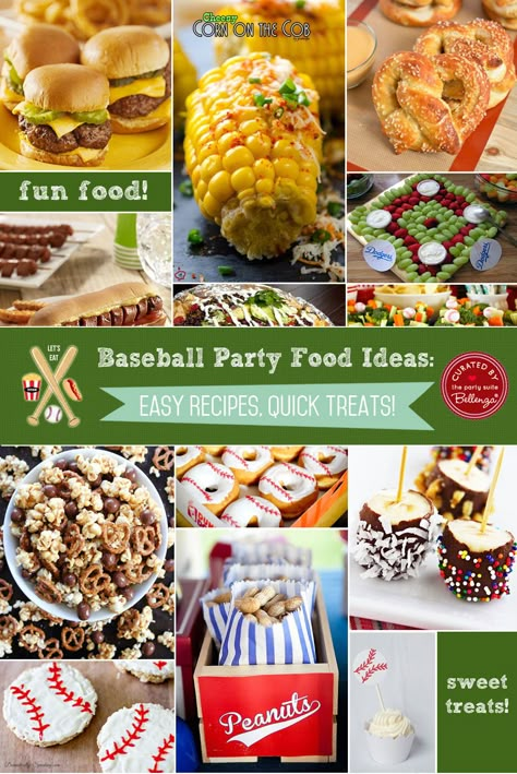 Baseball rehearsal dinner food ideas! Baseball Theme Food, Game Dinner Ideas, Baseball Party Food, Bbq Ideas Food, Baseball Food Party, World Series Party, Rookie Of The Year Party, Watch Party Food, Rehearsal Dinner Food