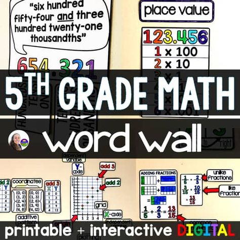 Scaffolded Math and Science | Teachers Pay Teachers 5th Grade Math Bulletin Boards, 5th Grade Classroom Setup Math, 5th Grade Math Classroom Setup, 5th Grade Classroom Setup, Math Vocabulary Wall, Math Bulletin Boards, Tenth Grade, Math Word Walls, Math Boards