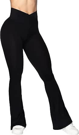 Amazon.com: Sunzel Flare Leggings, Crossover Yoga Pants with Tummy Control, High-Waisted and Wide Leg : Clothing, Shoes & Jewelry Sports Dresses, Edgy Leather Jacket, Black Jokes, Capsule Wardrobe Essentials, Flare Legging, Comfortable Pants, Chef Gifts, Women Sports, Fashion Toys