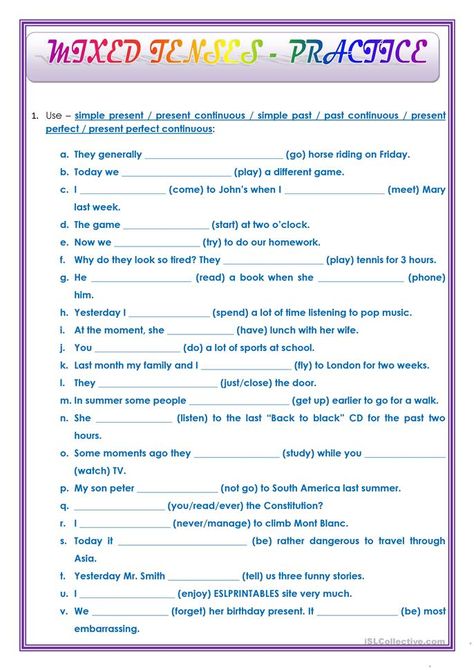 Simple Present Tense Worksheets, Practice English Grammar, Tenses Exercises, Past Tense Worksheet, All Tenses, Tenses English, English Grammar Tenses, English Grammar Exercises, Grammar Exercises