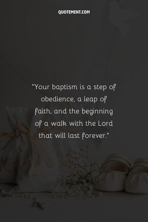 Here are the best baptism quotes I could find online to reflect on the essence and symbolism of this sacred ceremony. 

May they resonate in your soul, shaping your life with purpose and guiding you on your spiritual journey! Baptismal Quotes Baby, Getting Baptized Quotes, Adult Baptism Quotes, Baptism Quotes Christian, Baptized Quotes, Baptized Quotes Baptisms, Baptism Bible Verses, Baptist Quotes, Baptism Verses