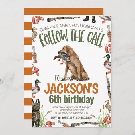 Duck Hunting Birthday Invitation - tap/click to personalize and buy  #boys #sports #birthday, #kids #first Duck Hunting Birthday, Kids First Birthday, Hunting Birthday Party, Sports Birthday Invitations, Duck Dog, Boys First Birthday, Hunting Birthday, Duck Birthday, Boy Birthday Party Themes