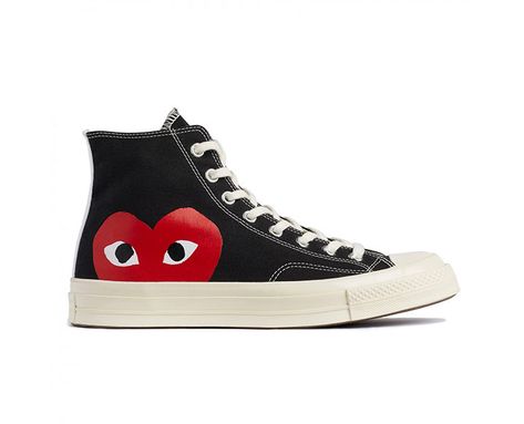 Cdg Converse Outfit Men, Cdg Converse Outfit, Comme Des Garcons Sneakers, Bape Art, Converse Cdg, Heart Converse, Baddie Shoes, Cdg Converse, Converse Play