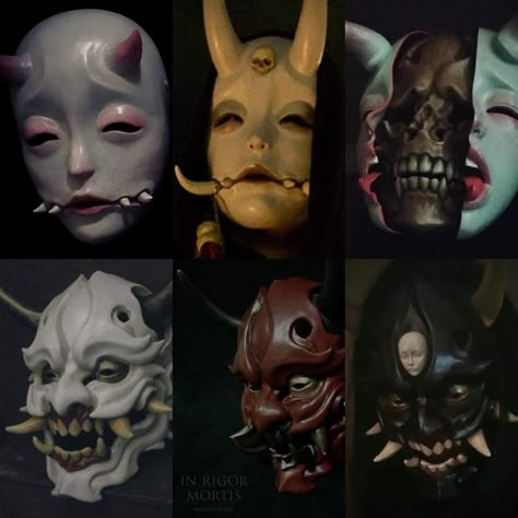 Oni Maske, Different Facial Expressions, Japanese Mask, Oni Mask, Yamagata, Cool Masks, Masks Art, Arte Fantasy, 판타지 아트