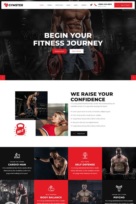 Gymster is a fitness and gym WordPress theme with a modern, fresh, and functional design. It is perfectly suitable for gym style, fitness clubs, yoga classes, pilates trainers, and other related purposes. Training Website Design, Fitness Website Design Inspiration, Weebly Website Design, Fitness Website Design, Gym Website Design, Gym Website Design Inspiration, Crossfit Website Design, Gym Websites Design, Fitness Website