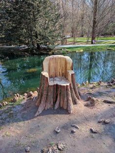 Tree Trunk Ideas, Carved Tree Stump, Tree Chair, Trunk Ideas, Tree Furniture, Tree Carving, Old Tree, Tree Trunks, Garden Yard Ideas