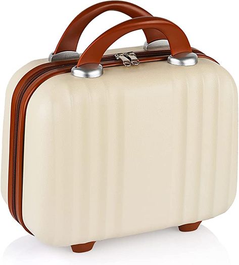 Amazon.com: Lzttyee Mini Hard Shell Polychrome Cosmetic Case Luggage, Small Travel Portable Carrying Case Suitcase for Makeup (Creamy-White-1) : Beauty & Personal Care Makeup Suitcase, Small Luggage, Small Suitcase, Impressions Vanity, Hanging Toiletry Bag, Makeup Organizers, Small Travel Bag, Luggage Case, Makeup Travel Case