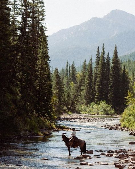 Horses In Montana, Mountain Cowboy Aesthetic, Montana Life Aesthetic, Western Mountain Aesthetic, Horse Ranch Aesthetic, Horse Farm Aesthetic, Montana Ranch Aesthetic, Living In A Trailer, Mountain Girl Aesthetic