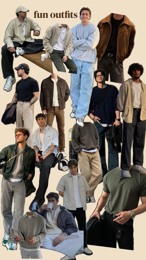 Men’s Mood Board, Outfit Collage Men, Retro Aesthetic Outfits Men, Date Outfit Ideas Men, Light Academia Outfit Men, Reality Of Love, State Alchemist, Street Formal, Boyfriend Fits