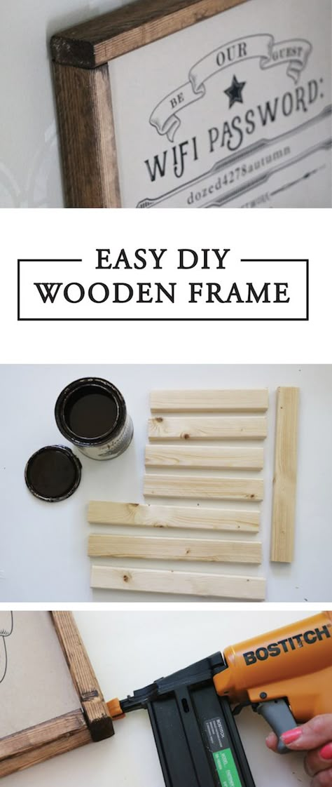 Diy Wooden Frame, Diy Wood Frame, Wifi Password Sign, Closet Organization Diy, Wifi Password, Diy Simple, Diy Holz, Diy Pallet Projects, Décor Diy