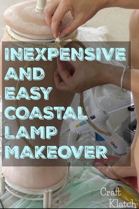 Don't trash those outdated lamps! Give your lamps an easy makeover with coastal style! It's a fun home decor DIY! diy | diy lamps | diy home decor | diy lamps | decor | coastal decor | diy | upcycle | thrift find Diy Coastal Lamp, Diy Coastal Chandelier, Lamp Redo Ideas, Beachy Lamps, Beach Lamps Diy, Lamp Shade Diy Ideas, Coastal Lampshades Diy, Beach Lamps Coastal Style, Coastal Lamps Bedroom