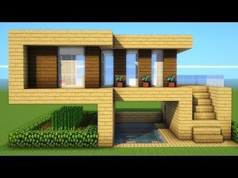 Minecraft: How To Build A Starter Wooden House Tutorial ( 2018/2019 ) - YouTube Villa Minecraft, Construction Minecraft, Modern Minecraft Houses, Case Minecraft, Minecraft Houses Survival, Rumah Minecraft Sederhana, Minecraft World, House Tutorial, Minecraft Houses Blueprints