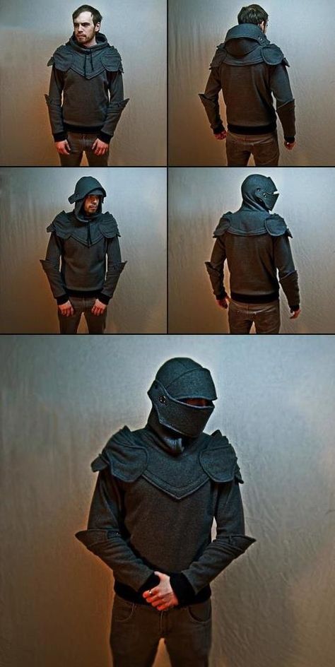 Okay this is just awesome, If anyone can find a pattern, PLEASE tell me!!! Knight Hoodie, Armor Hoodie, Grey Knights, Geek Clothes, Knight Armor, Suit Of Armor, Project Inspiration, Assassins Creed, Narnia