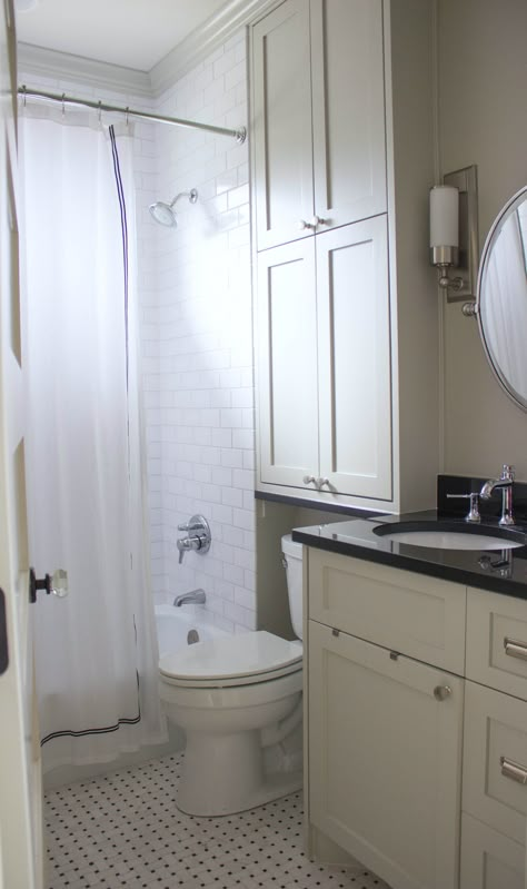 White and gray bathroom - storage above toilet Cabinet Above Toilet, Bathroom Cabinets Over Toilet, Shelves Above Toilet, Above Toilet, Over Toilet Storage, Bathroom Linen Cabinet, Over Toilet, Bad Inspiration, Bathroom Storage Shelves