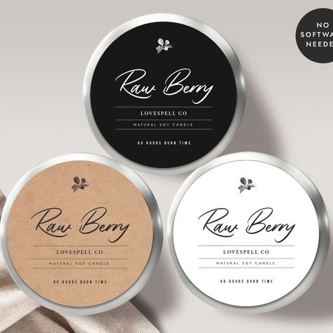 Cosmetic Jar Label Design, Round Candle Labels, Round Packaging Design, Round Label Design, Round Sticker Labels, Round Candle, Jar Stickers, Cosmetic Labels, Food Patterns