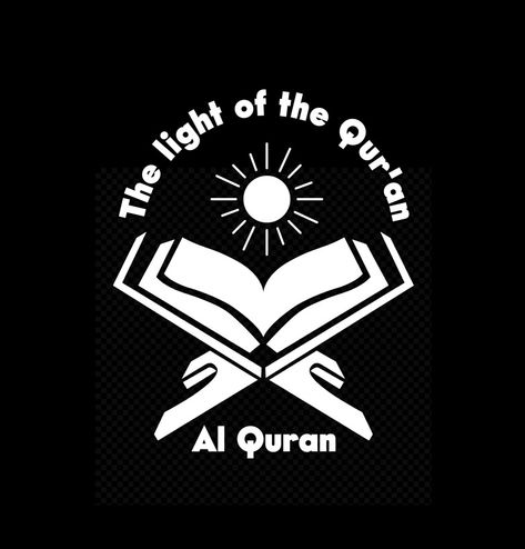 The light of the Qur'an Logo icon Quran Logo Design, Quran Icon, Quran Logo, Book Vector, Academy Logo, Logo Design Video, Muslim Couple Photography, Muslim Couple, Cardboard Art