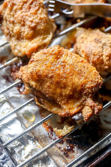 Looking for the secret to perfectly crispy baked chicken thighs? 🐔✨ Discover tips, tricks, and delicious side dish ideas to elevate your next meal! 🌟🍽️ Whether you're cooking for family or friends, this guide will help you achieve that irresistible crispy skin and juicy meat every time. Click to learn more and bring restaurant-quality chicken to your home kitchen! #CrispyChicken #BakedChickenThighs #DinnerIdeas #HomeCooking #Foodie Crispy Skin Baked Chicken, Chicken Thigh Recipes Baked Crispy, Pecan Chicken Baked, Crispy Oven Chicken Thighs, Crispy Oven Baked Chicken Drumsticks, Crispy Skin Chicken Thighs, Crispy Baked Chicken Legs In The Oven, Chicken Thighs And Drumstick Recipes, Chicken Thighs Bone In Skin On