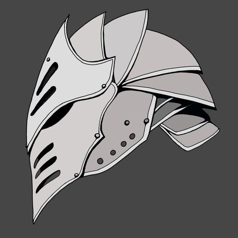 Cool Fantasy Helmet Designs, Armor Helmet Drawing, Midevil Helmet Design, Dragon Helmet Art, Knights Helmet Drawing, Fantasy Armor Helmet, Fantasy Knight Helmet Design, Knight Helmet Reference, Knight Helmet Concept Art