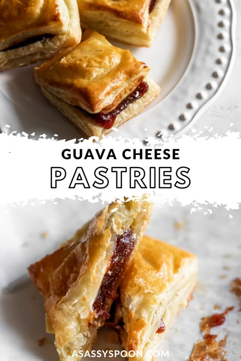 Cuban Pastries, Guava Cheese, Guava Pastry, Guava And Cream Cheese, Cheese Pastries, Guava Recipes, Breakfast Dessert Recipes, Guava Paste, Cream Cheese Pastry