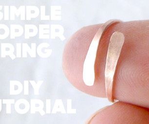 Diy Copper Ring, Diy Rings Tutorial, Copper Jewelry Diy, Diy Jewelry To Sell, Diy Ring, Diy Jewelry Tutorials, Copper Diy, Ring Tutorial, Diy Wire Jewelry