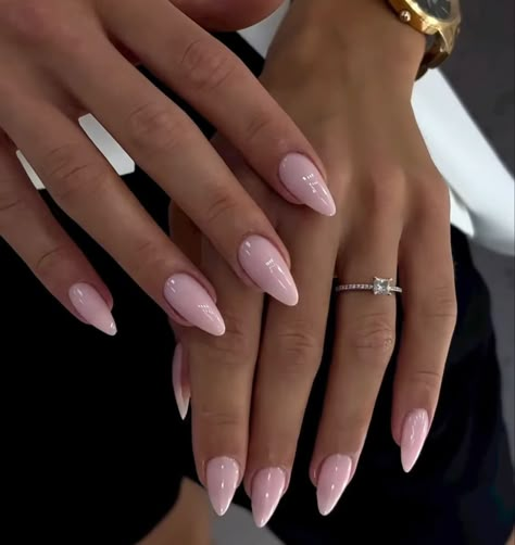 Almond, Nails, Ring, Pink