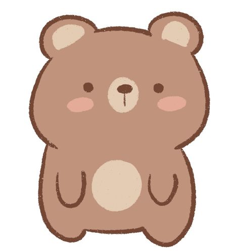 Cute Easy Characters To Draw, Draw Teddy Bear Easy, Drawing Cute Animals Easy, Cute Easy Bear Drawing, How To Draw Cute Drawings, Bear Drawings Cute, Cute Simple Bear Drawing, Cute Drawings Bear, Drawing A Bear