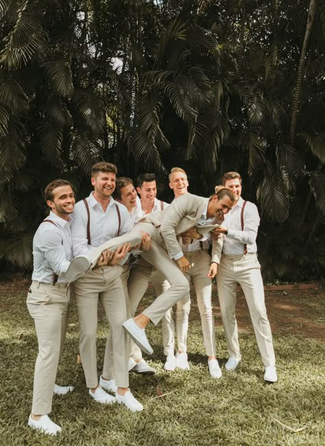 Groomsmen Attire Italy, Neutral Groom Attire, Beach Groomsman, Groom And Groomsmen Attire Beach Wedding, Tropical Wedding Groomsmen, Beach Wedding Guest Attire Mens, Beach Wedding Suits For Men, Groomsmen Beach Wedding, Groom Beach Wedding