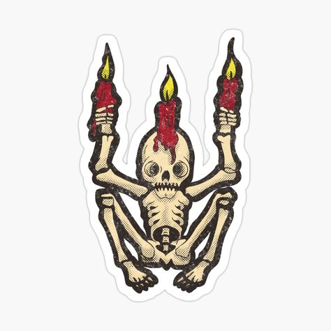 Get my art printed on awesome products. Support me at Redbubble #RBandME: https://www.redbubble.com/i/sticker/Candlemask-by-Tameink/165165322.EJUG5?asc=u Candles Halloween, Holding Candle, Spooky Skeleton, Halloween Candles, Spooky Scary, Halloween Skeleton, Halloween Skeletons, Scary Halloween, Hard Hats