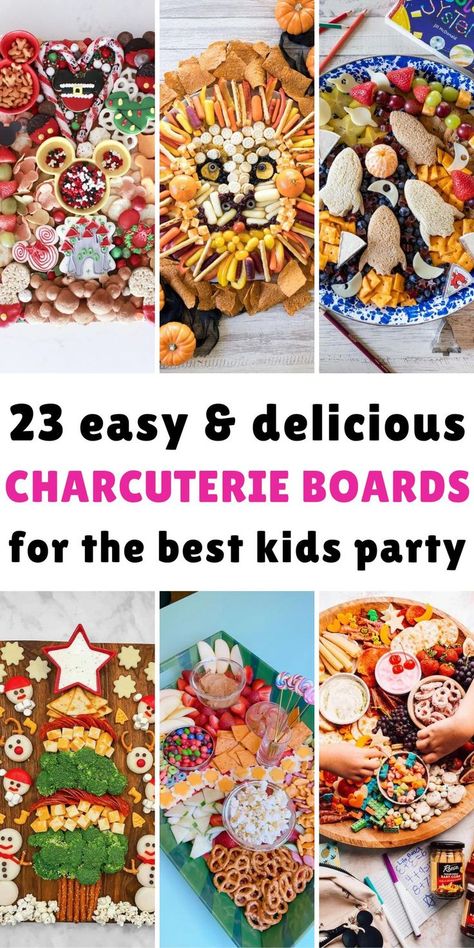 Charcuterie Board Ideas for Kids Party Charcuterie Board For Picky Eaters, Kids Snack Board Ideas, Fun Snack Boards, Kids Charcuterie Board New Years, Charcuterie Board For Kids Birthday, Party Food Platters Kids, Lion Charcuterie Board, Kid Charcuterie Board Ideas, Kids Birthday Charcuterie Board